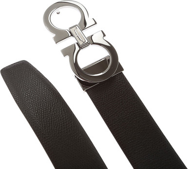SALVATORE FERRAGAMO Men's Black Adjustable Gancini Belt image 0