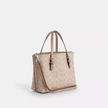 COACH Mollie Tote Bag 25 In Signature Canvas - Silver/Sand/Taupe image 1