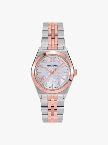 SALVATORE FERRAGAMO Vega New Quartz Mother of Pearl Dial Ladies Watch image 0