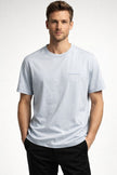 BURBERRY Cotton T-shirt with Check logo - Light Blue (@Delhi Studio) image 0
