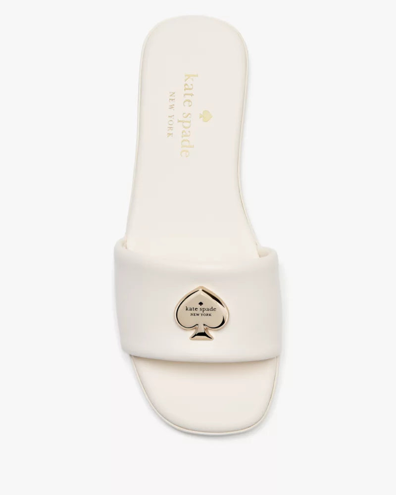 KATE SPADE Kendall Smooth Leather Slide Sandal - Cream image 2