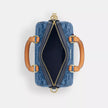 COACH Mini Rowan Crossbody Bag In Signature Denim - Gold/Indigo image 3