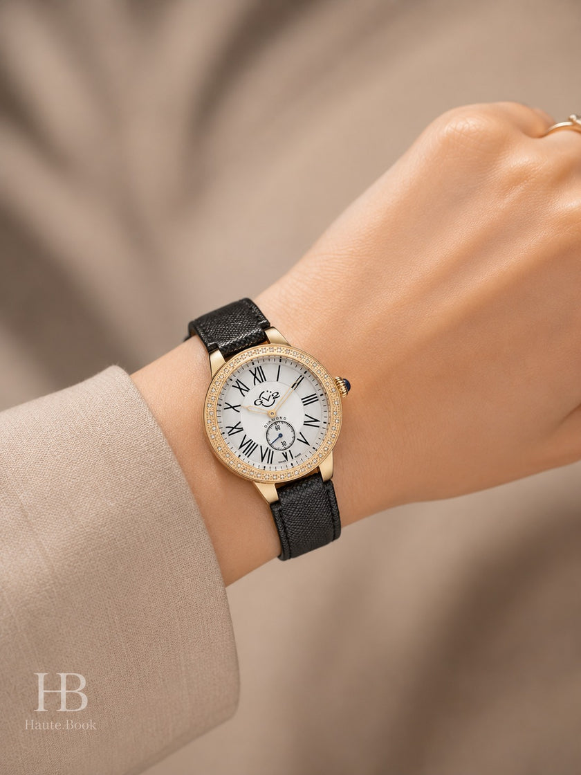 GV2 BY GEVRIL Astor White Dial Diamond Ladies Watch