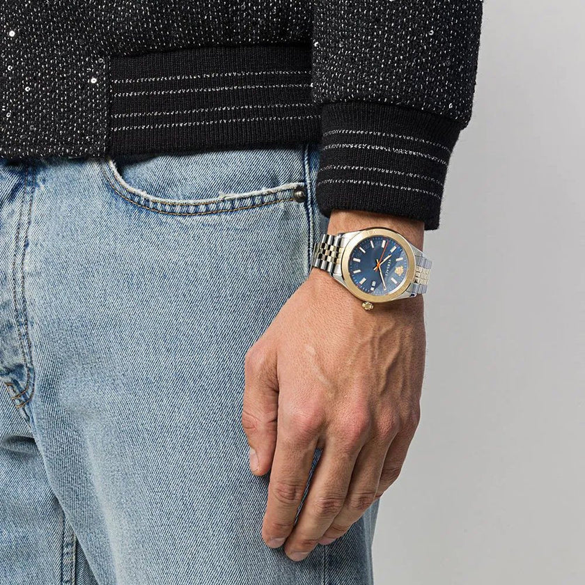 VERSACE Hellenyium Quartz Blue Dial Men's Watch image 1