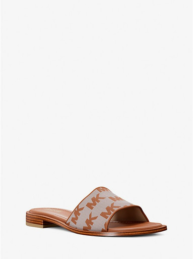 MICHAEL KORS  Hannah Logo Jacquard Slide Sandal - Luggage image 1