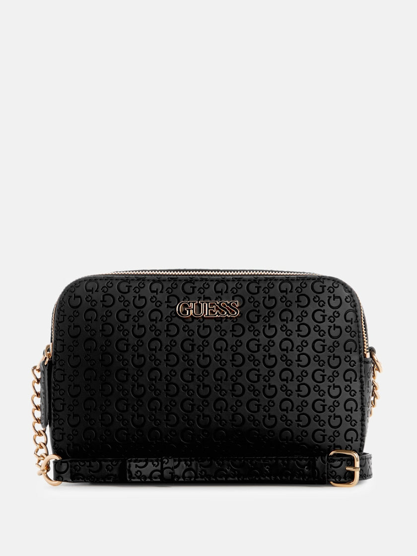 Guess Zakaria Debossed Logo Double-Zip Crossbody - Black image 0