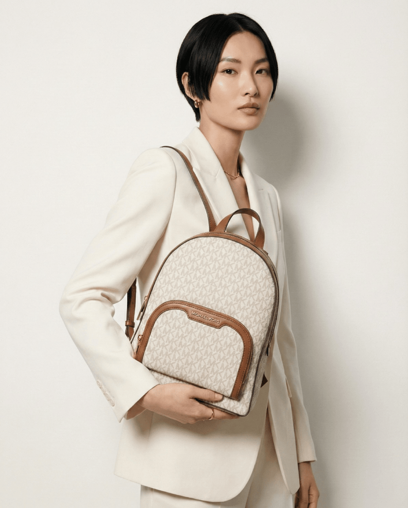 MICHAEL KORS  Jaycee Medium Logo Backpack - Vanilla image 1