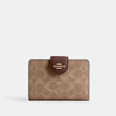 COACH  Medium Corner Zip Wallet In Signature Canvas image 4
