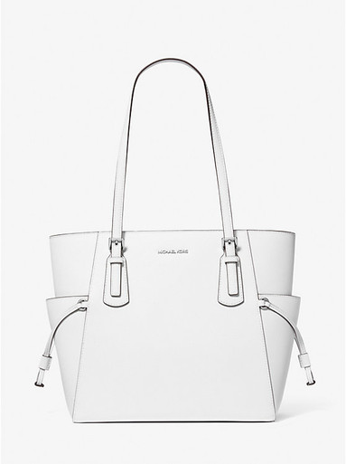 MICHAEL KORS  Voyager Large Saffiano Leather Tote Bag - Optic White image 1