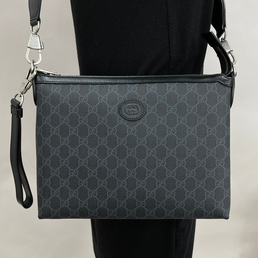 GUCCI Men's Messenger Bag Interlocking Black Supreme image 2