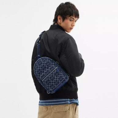 COACH Charter Pack In Signature Denim image 0