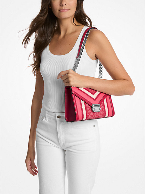 MICHAEL KORS Whitney Medium Color-Block and Signature Logo Shoulder Bag image 1