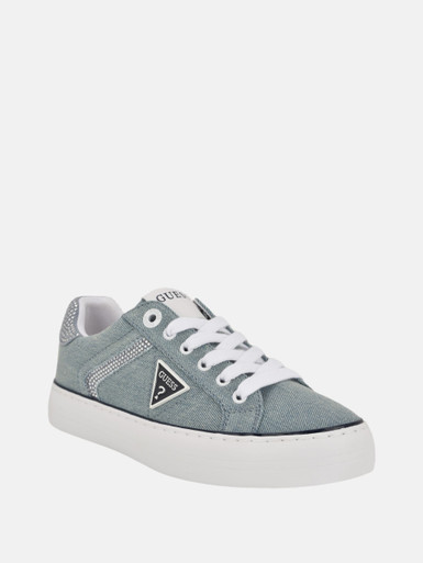 GUESS Lins Rhinestone Low-Top Denim Sneakers image 0