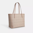 COACH City Tote Bag In Signature Canvas - Silver/Sand/Taupe image 2