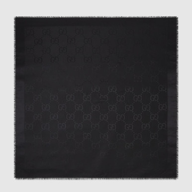 GUCCI Gg Wool And Silk Jacquard Shawl image 4