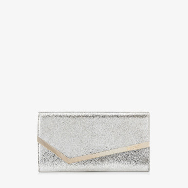 JIMMY CHOO Emmie Champagne Glitter Leather Clutch Bag image 4