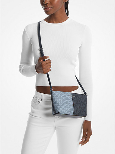 Michael Kors Jet Set Travel Small Two-Tone Logo Crossbody Bag - Navy Multi image 1
