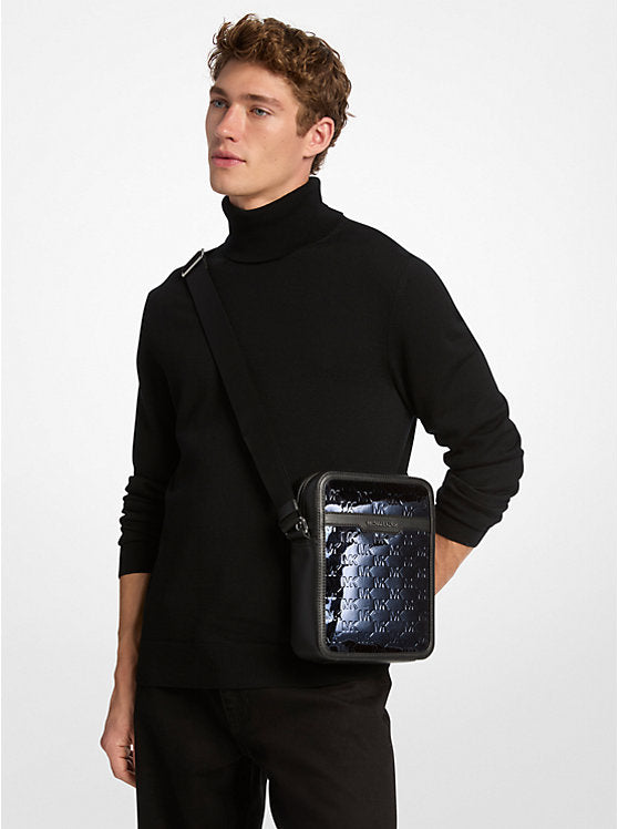 MICHAEL KORS Cooper Metallic Logo Debossed Flight Bag image 1