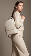 MICHAEL KORS  Rhea Medium Signature Logo Backpack - Lt Crm Multi image 0