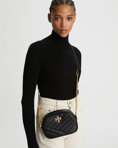 TORY BURCH Kira Chevron Small Camera Bag - Black image 2