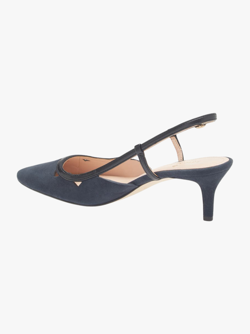 KATE SPADE Veyda Slingback Kitten Heel Pump (Women) - Blazer Blue/Black image 2