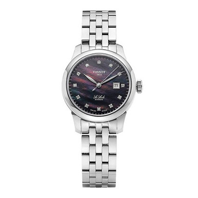 TISSOT Auto Stainless Steel Ladies Black Mother Of Pearl Dial Watch image 0