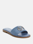 GUESS Magnify Faux-Leather Beach Slides blue image 3