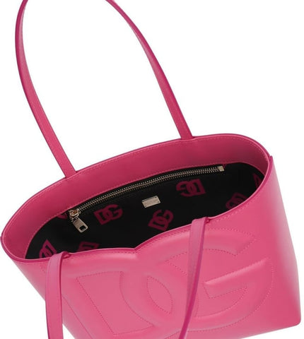 [AT DELHI] DOLCE & GABBANA Pink Logo Leather Tote Bag image 1