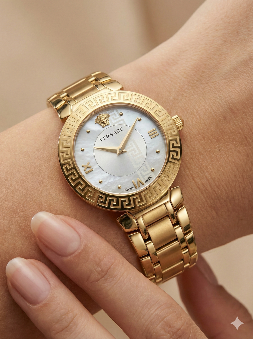 [AT DELHI] Versace Daphnis Quartz Mother of Pearl Dial Ladies Watch image 0