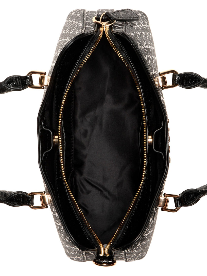 Guess Kiran Logo Shine Satchel - Black image 3