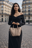 [At Delhi] POLENE Cyme Tote Nano Edition Taupe Grainé image 0