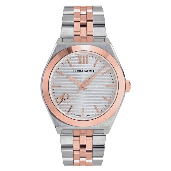 SALVATORE FERRAGAMO Vega Quartz Silver Dial Two-Tone Men's Watch (Arriving In Delhi) image 0