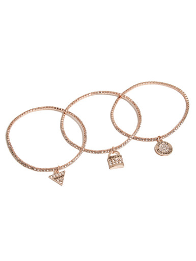 GUESS LA Logo Button Stretch Bracelet Set image 0