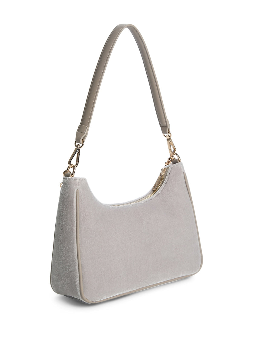 Guess Holly Velvet Shoulder Bag - Gray image 2