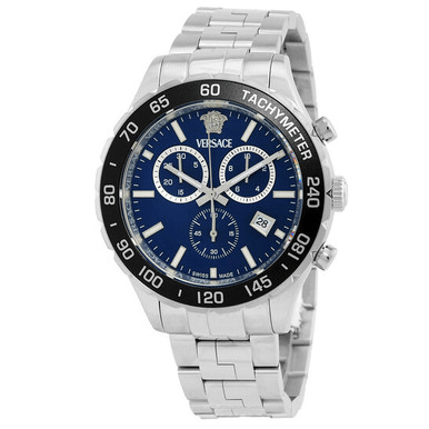 VERSACE  Hellenyium Chronograph Quartz Blue Dial Men's Watch image 0