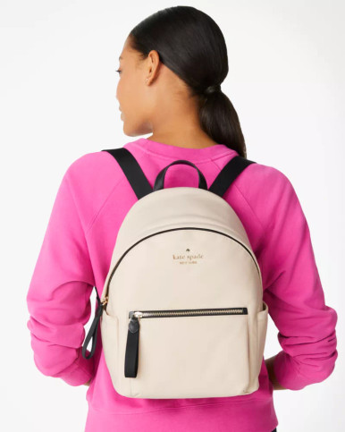 KATE SPADE Chelsea Nylon Medium Backpack Warm Beige Multi image 4