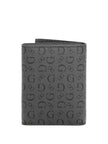 Guess Allover Logo Trifold Wallet - Black image 1