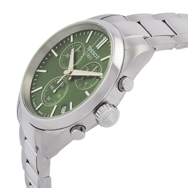 TISSOT PR 100 Chronograph Quartz Green Dial Men's Watch image 1
