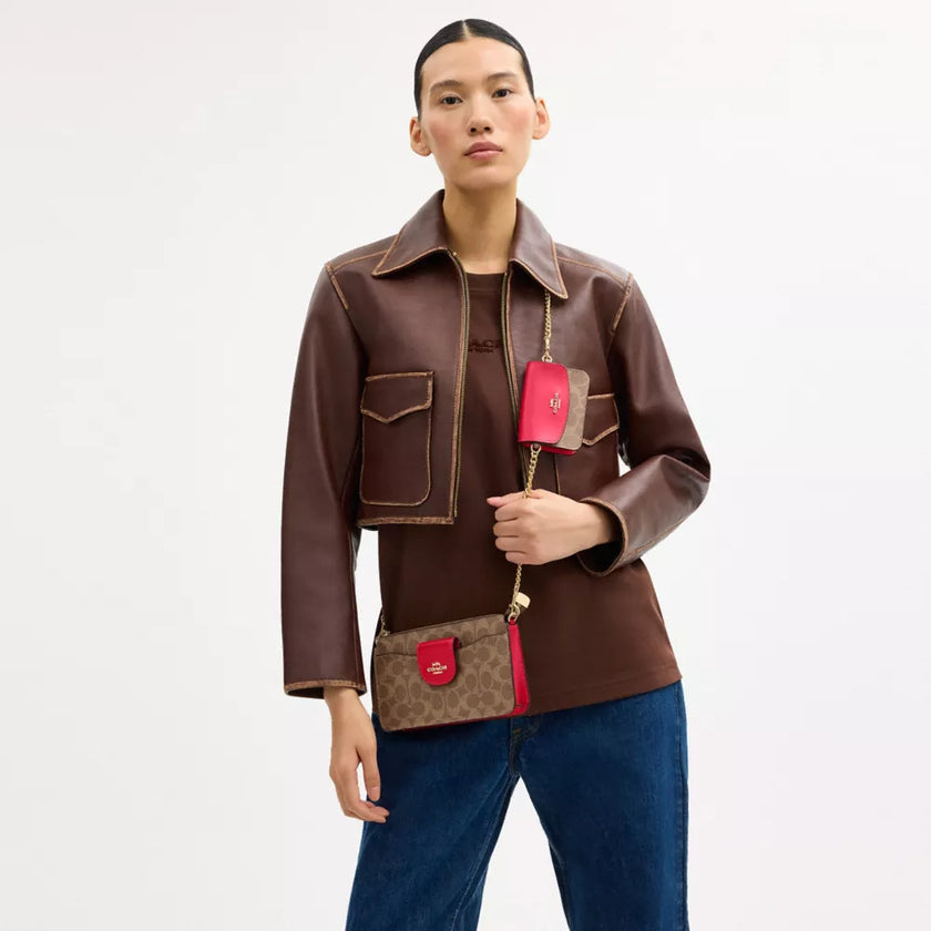 COACH Poppy Crossbody Bag In Signature Canvas image 1