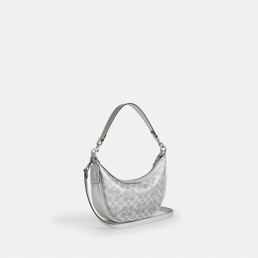 COACH Aria Shoulder Bag In Signature Canvas - Gray/Silver image 2