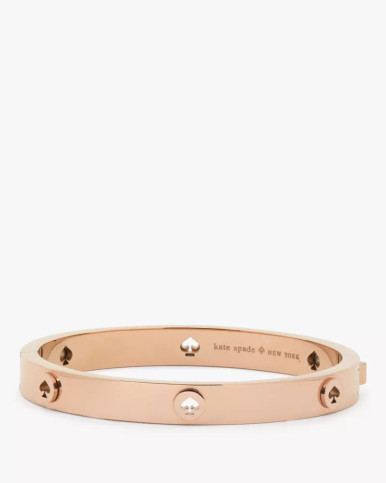 KATE SPADE  Spot The Spade Studded Hinged Bangle -Rose Gold image 2