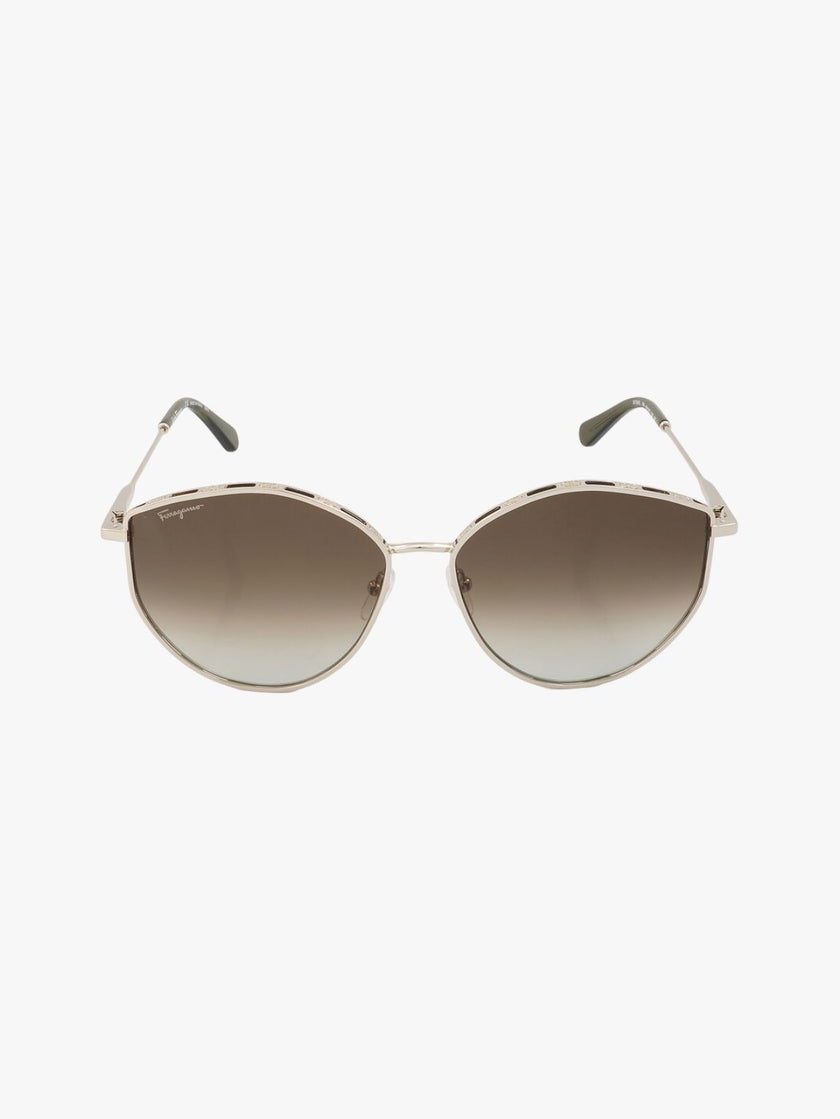 SALVATORE FERRAGAMO Green Gradient Horn Ladies Sunglasses (Arriving In Delhi) image 0