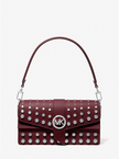 MICHAEL KORS Greenwich Medium Studded Saffiano Leather Shoulder Bag - MERLOT image