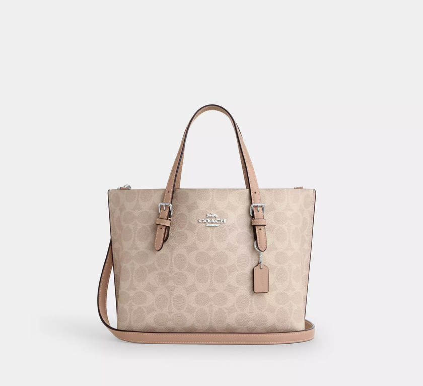 COACH Mollie Tote Bag 25 In Signature Canvas - Sand/Taupe image