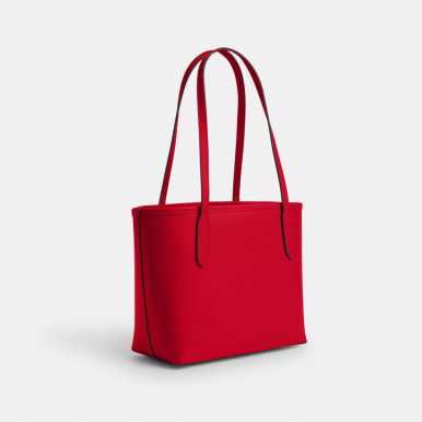 COACH Small City Tote Bag - Gold/Bold Red image 0
