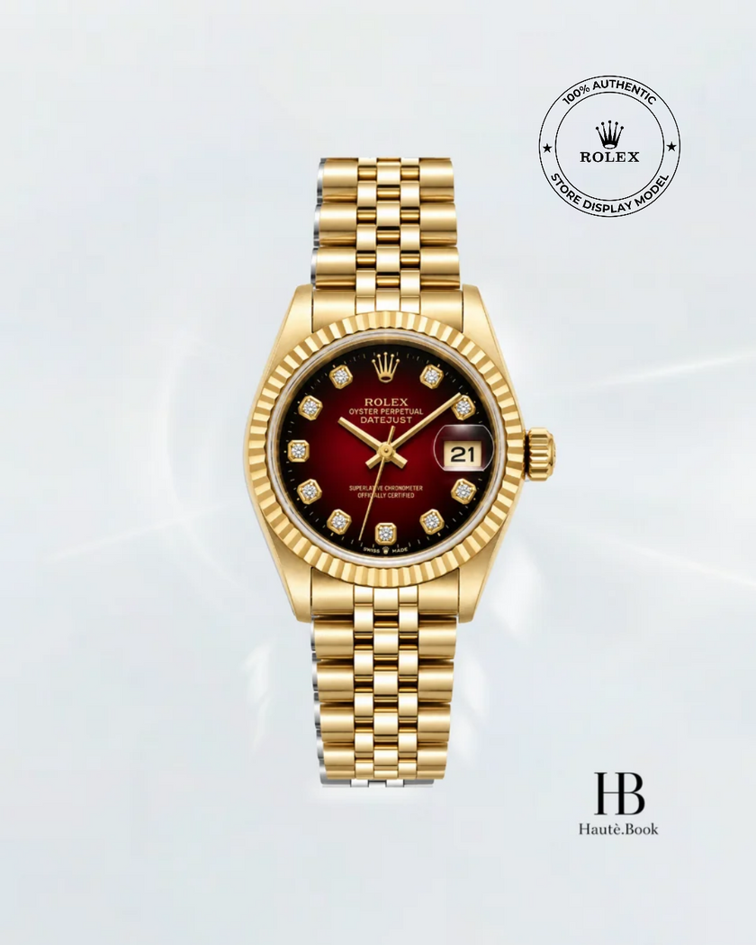 [Store Display] ROLEX Red Gradient Diamond Jubilee Bracelet Full Gold 26 mm