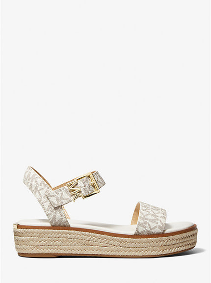 MICHAEL KORS Richie Signature Logo Platform Espadrille Sandal - Vanilla image 1