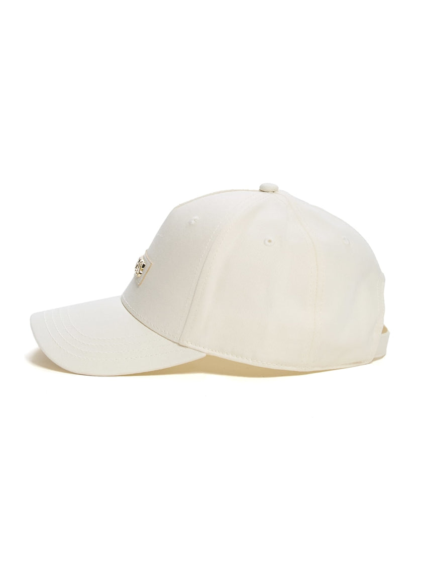 Guess Faux-Leather Logo Patch Baseball Hat - White image 2