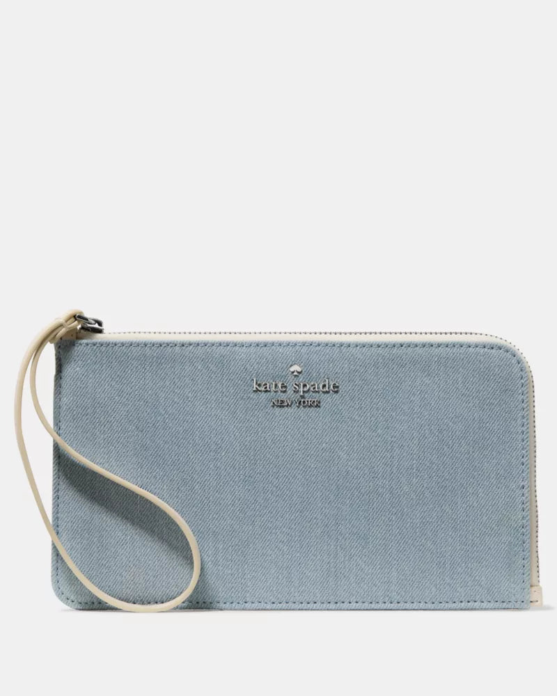 KATE SPADE Lucy Denim Wristlet (Arriving In Delhi) image 0
