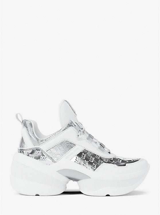 MICHAEL KORS Olympia Mixed-Media Trainer image 3